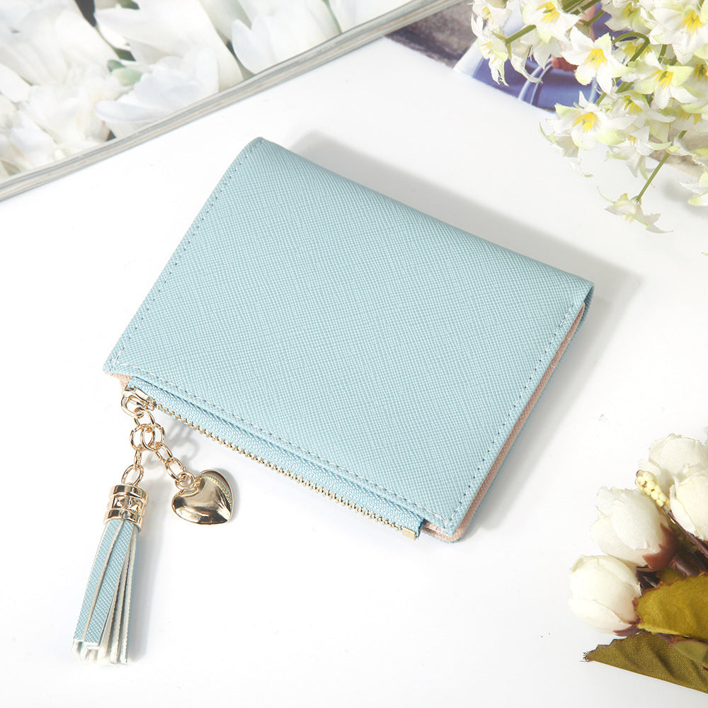 Short Mini Lady's Thin Zipper Korean Ladies Wallets