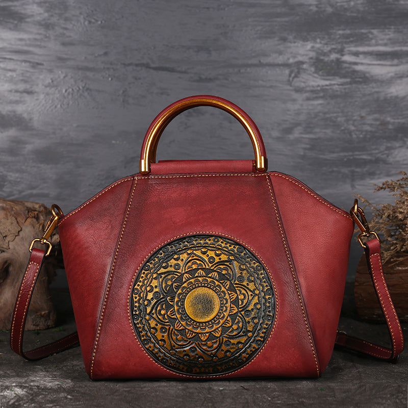 Women's Leather High-grade Niche Large Capacity National Handbags