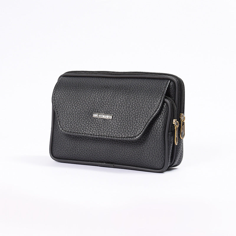 Men's Beautiful Leather Fashion Vertical Cowhide Men's Waist Packs