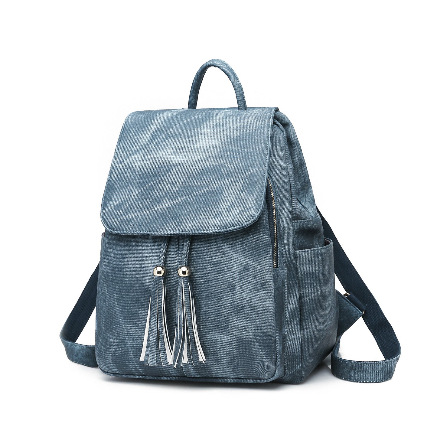 Women's Candy Color Large Capacity Trendy Tassel Backpacks