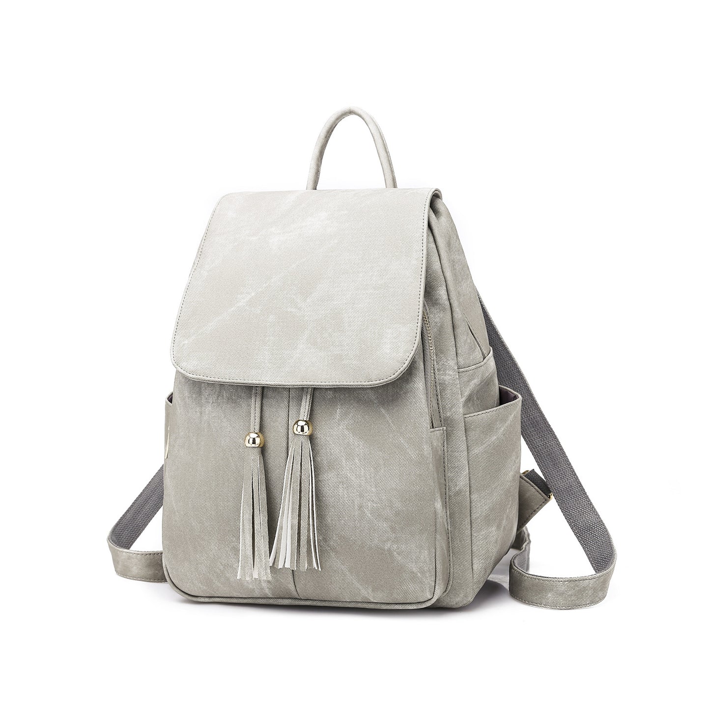 Women's Candy Color Large Capacity Trendy Tassel Backpacks