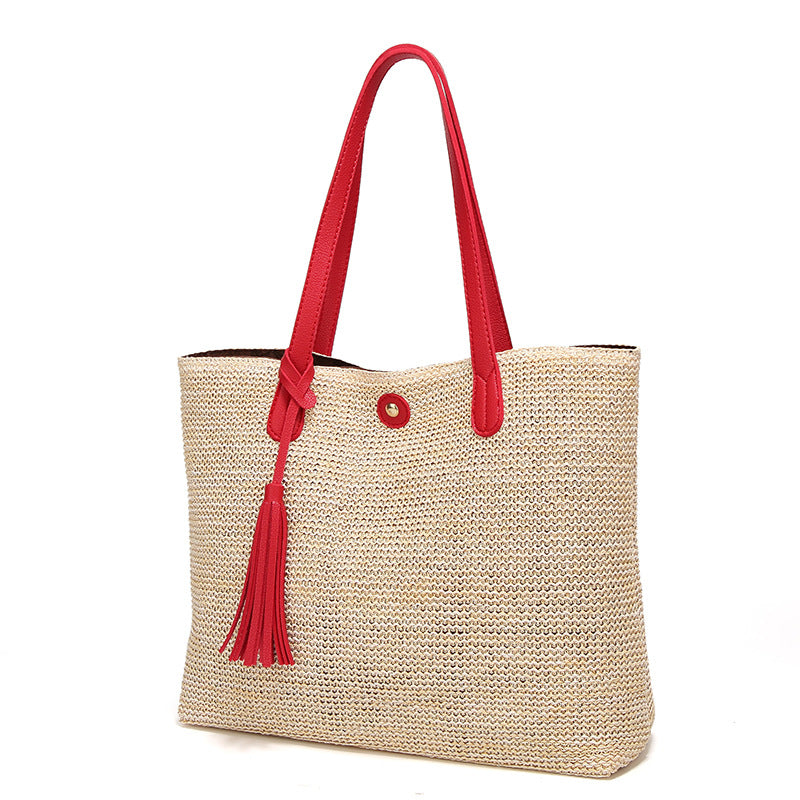 Women's Durable Stylish Beach Straw Simple Shoulder Bags
