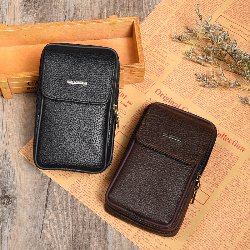 Glamorous Men's Leisure Leather Fashion Mobile Men's Waist Packs