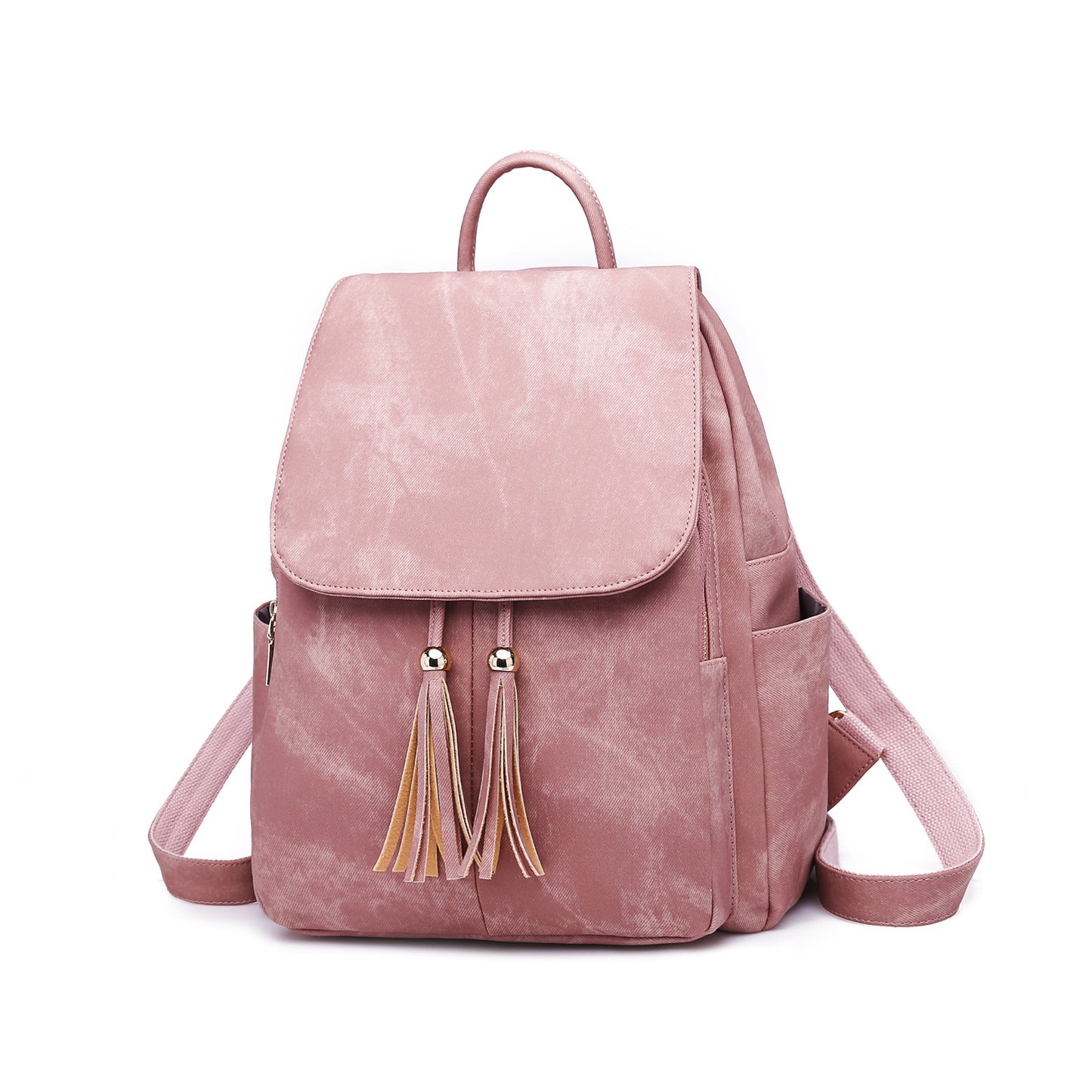 Women's Candy Color Large Capacity Trendy Tassel Backpacks