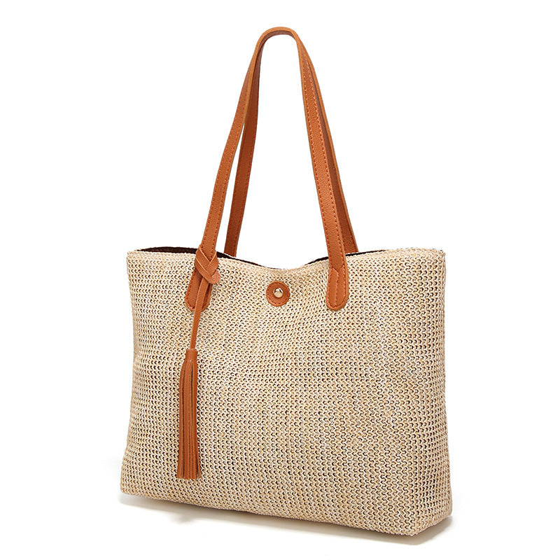 Women's Durable Stylish Beach Straw Simple Shoulder Bags