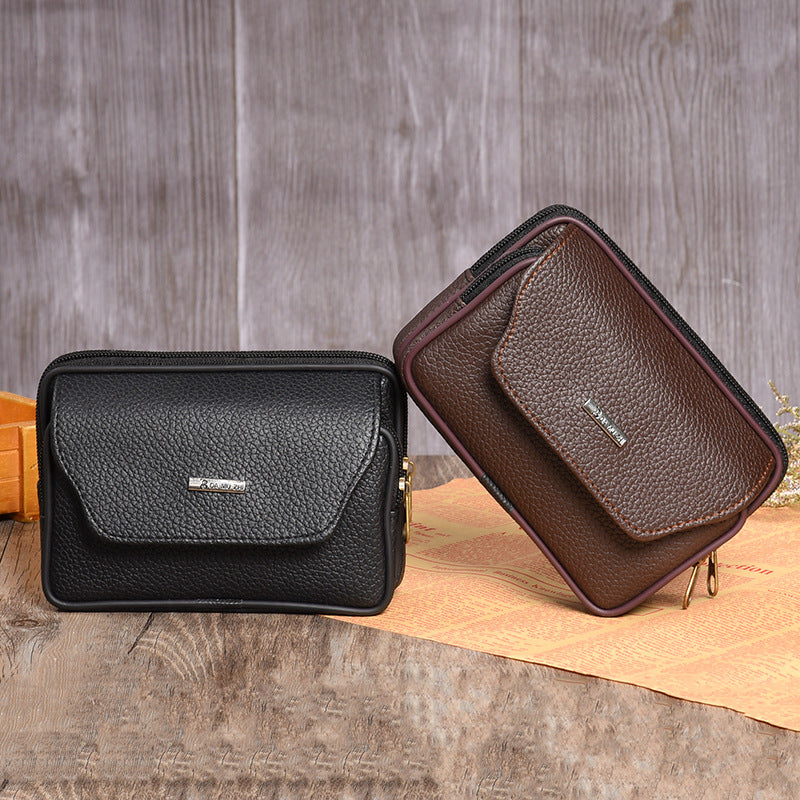 Glamorous Men's Leisure Leather Fashion Mobile Men's Waist Packs