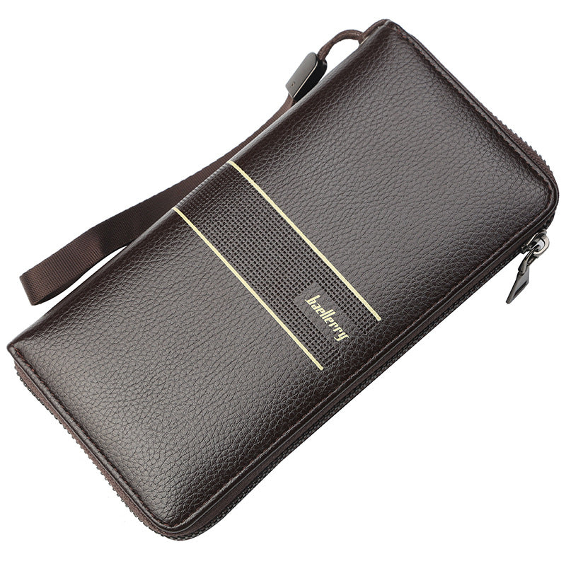 Men's Business Multifunction Long Zipper Clutch Large Men's Wallet