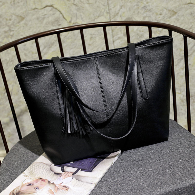Women's Four Capacity Texture Korean Fashion Big Handbags