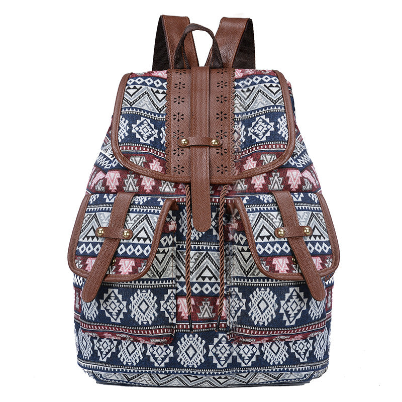 Women's Ethnic Style Retro Pattern Canvas Fashion Backpacks