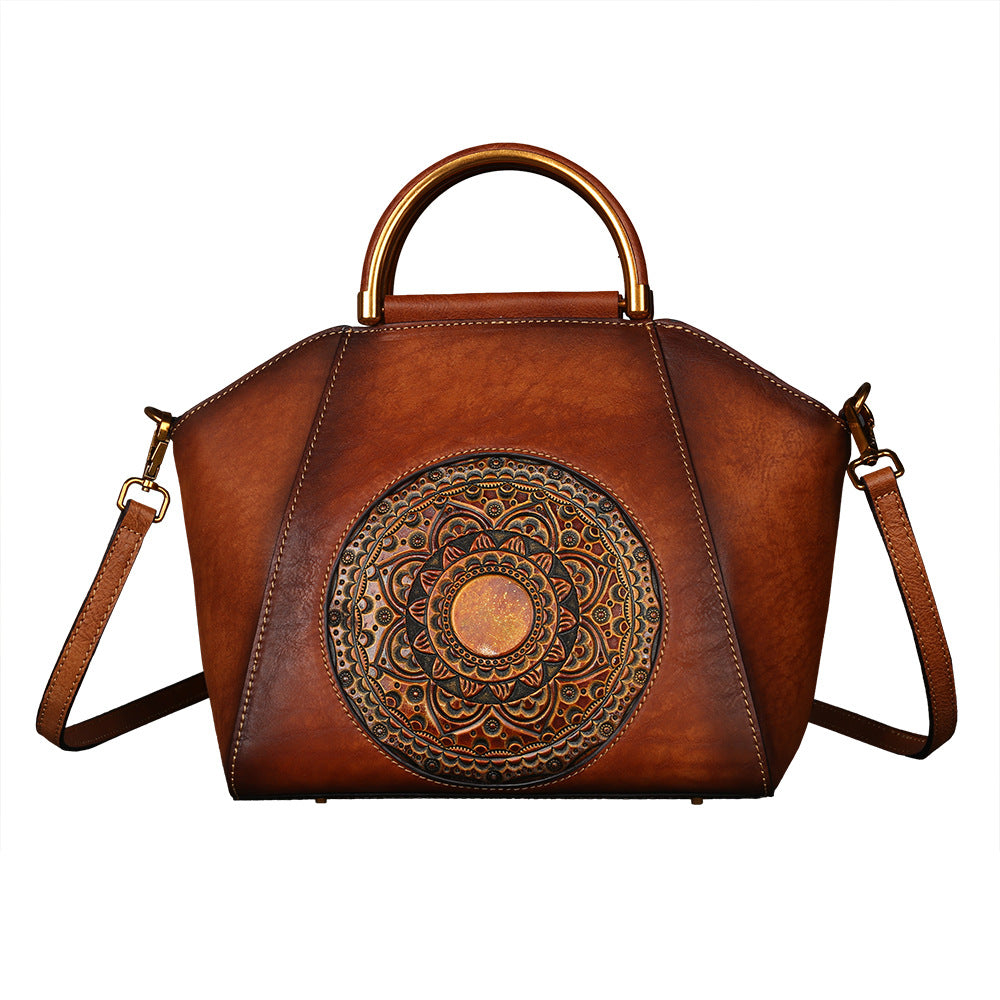 Women's Leather High-grade Niche Large Capacity National Handbags