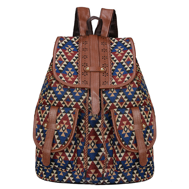Women's Ethnic Style Retro Pattern Canvas Fashion Backpacks