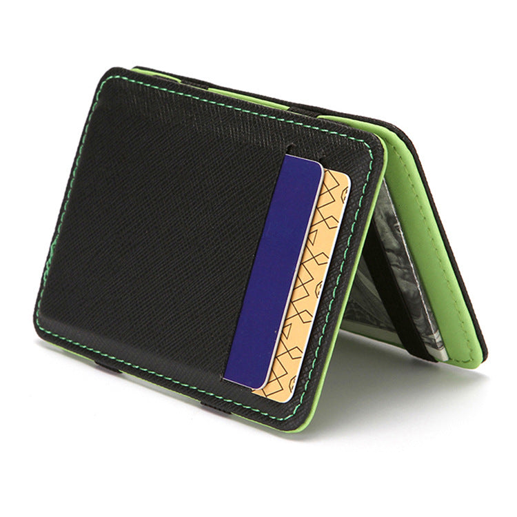 Men's Vertical Leather Magic Creative Large Bill Card Holder