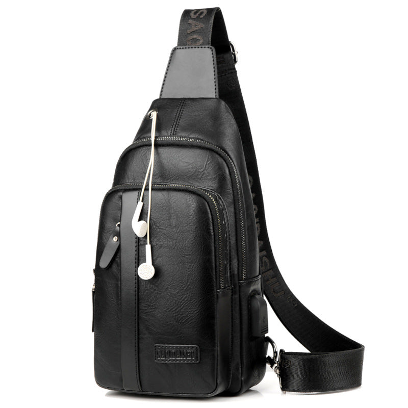 Men's Cool Kangaroo Trendy Retro Leather Men's Chest Bags
