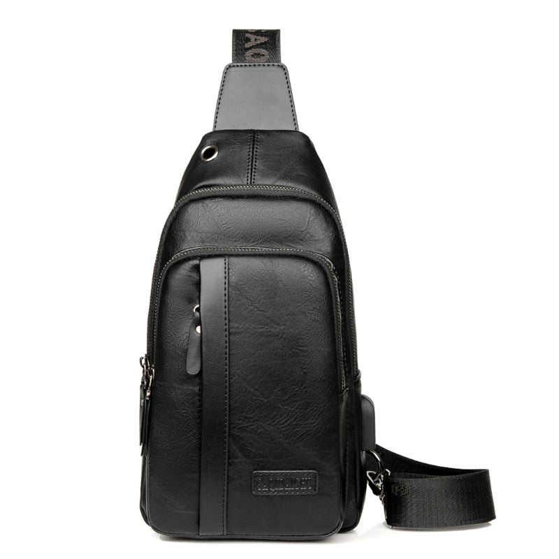 Men's Cool Kangaroo Trendy Retro Leather Men's Chest Bags