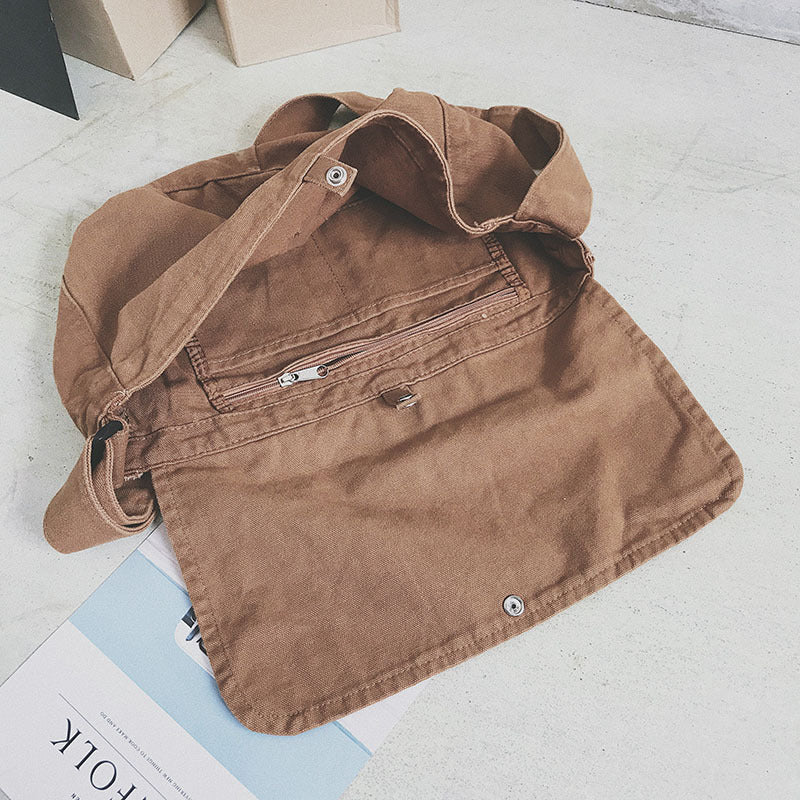 Women's Style Solid Color Simple Fresh Flip One Shoulder Bags