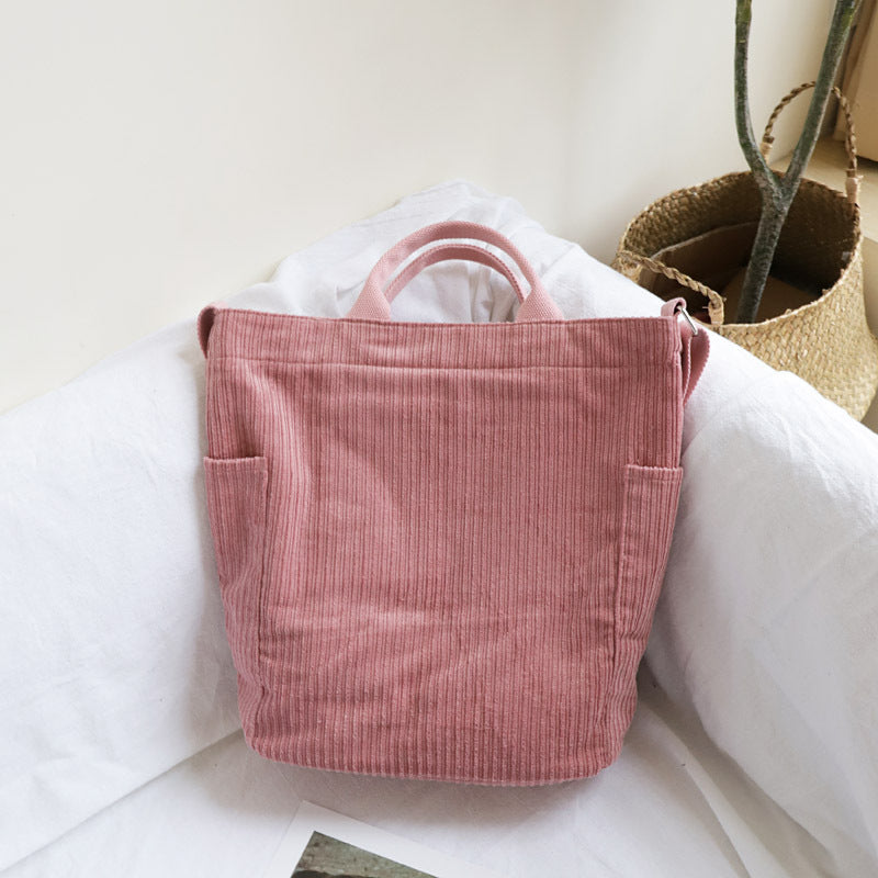 Corduroy Canvas Korean Style Artistic Simple Mori Crossbody Bags