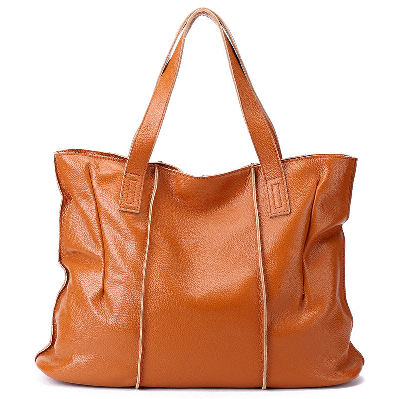Women's Large Capacity Soft Leather Genuine Big Shoulder Bags