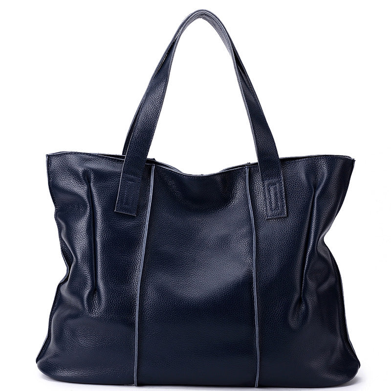 Women's Large Capacity Soft Leather Genuine Big Shoulder Bags