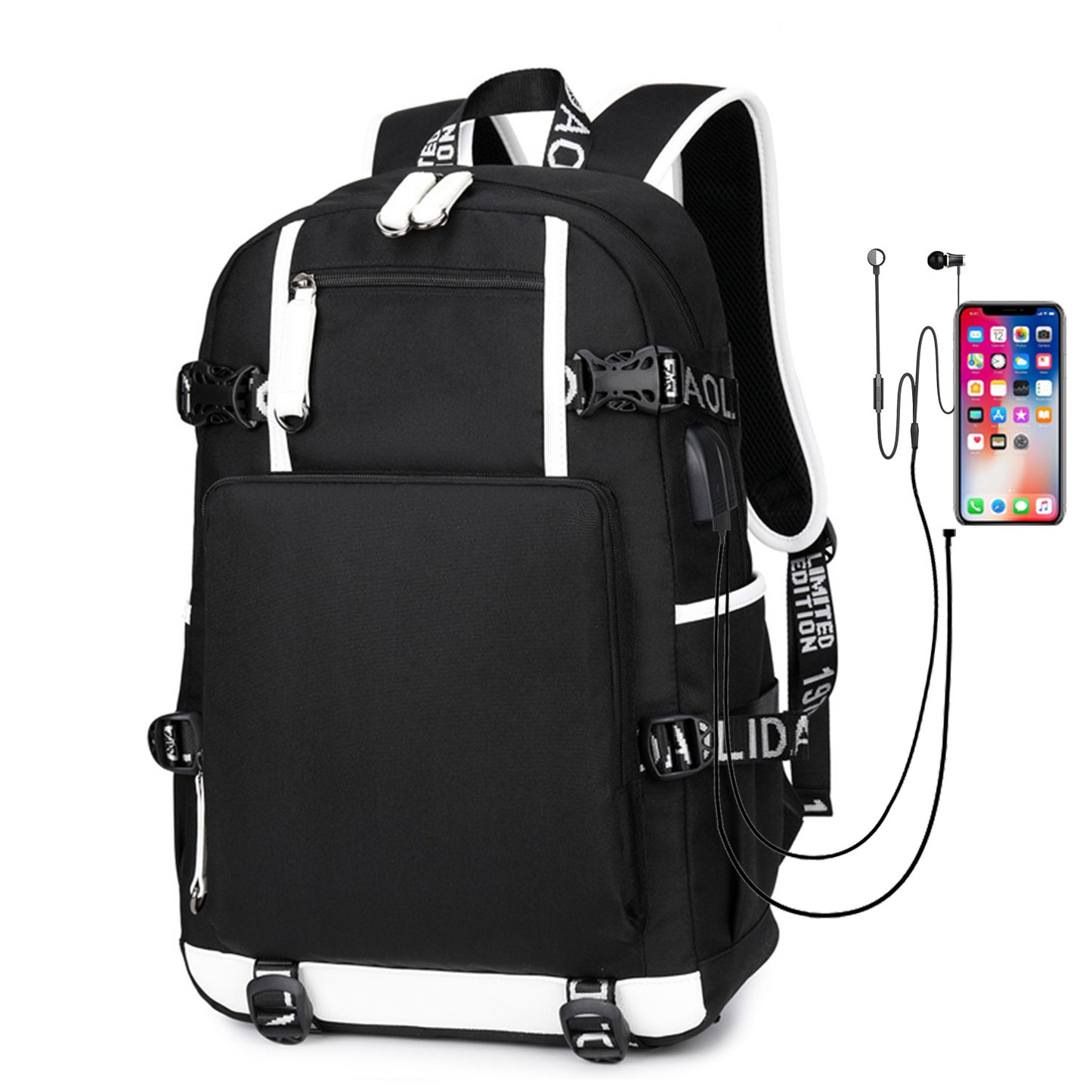 Men's Thermal Transfer Printing Large Capacity Computer Backpacks