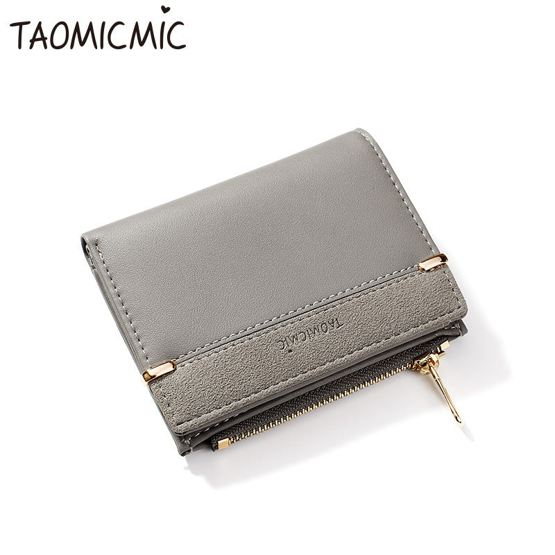 Women's Versatile Abrasive Korean Multiple Slots Short Coin Purses