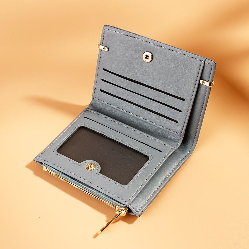 Women's Versatile Abrasive Korean Multiple Slots Short Coin Purses