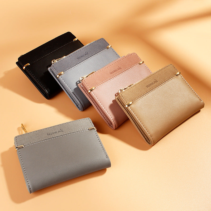 Women's Versatile Abrasive Korean Multiple Slots Short Coin Purses