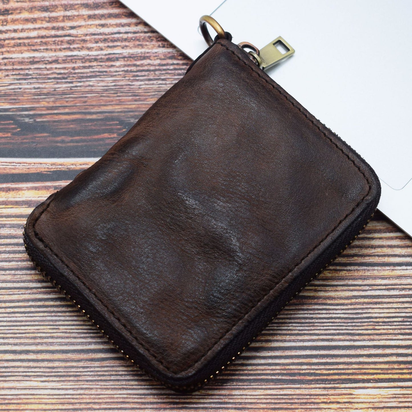 Men's Retro Short Zipper Vertical Fashion Men's Wallets