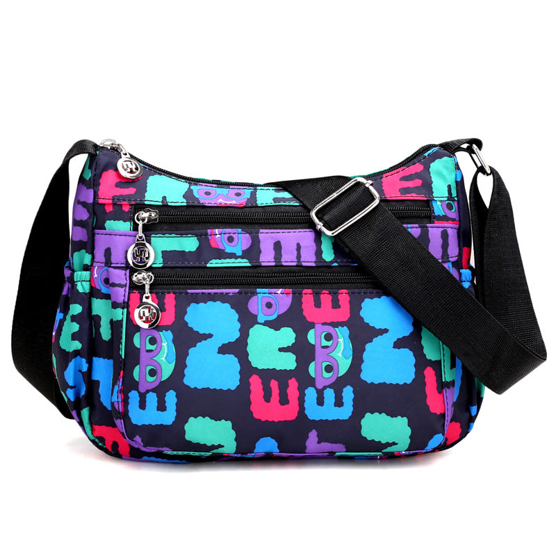 Stylish Women's Slouchy Printed Nylon Dumpling Crossbody Bags