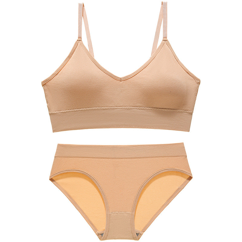 Women's Show Small Thin French Triangle Cup Wireless Lingerie Sets