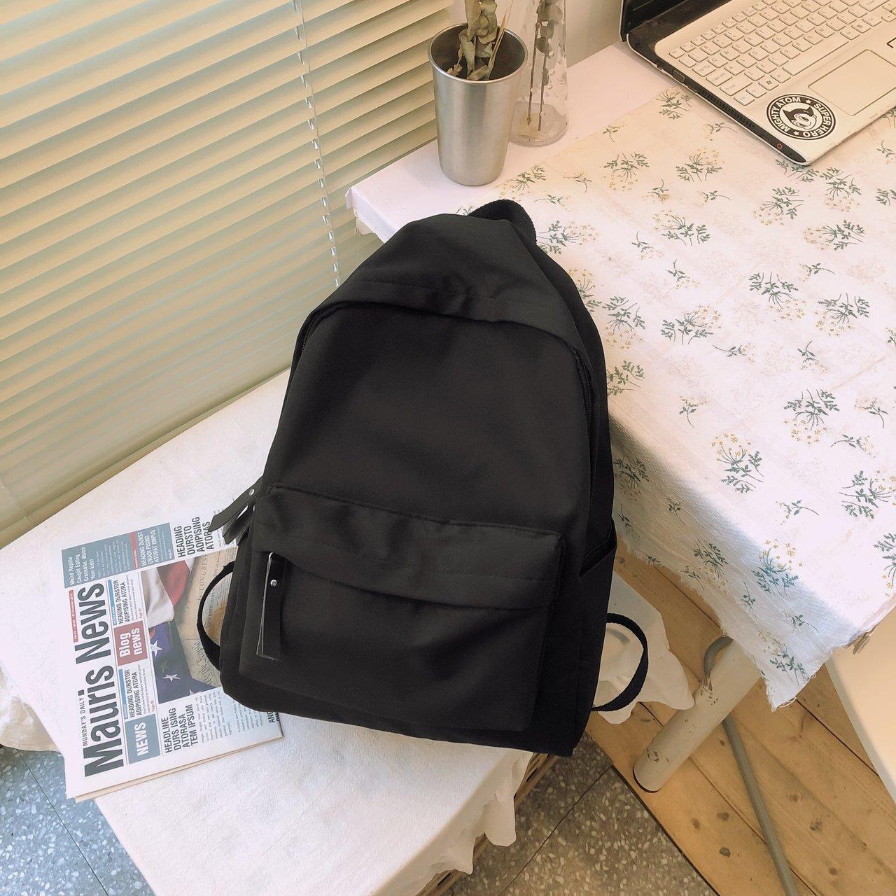 Women's & Men's & Korean Style Solid Color Simple Backpacks