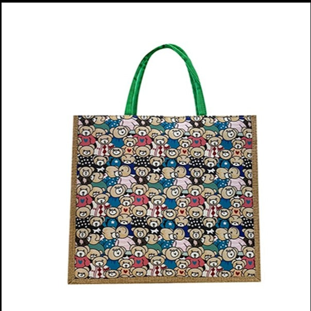 Vintage Natural Linen Simple Shopping Coarse Shoulder Bags