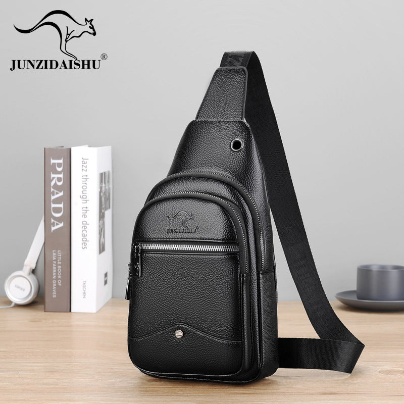 Men's Green Leather Couple Fashion Clothing Men's Chest Bags