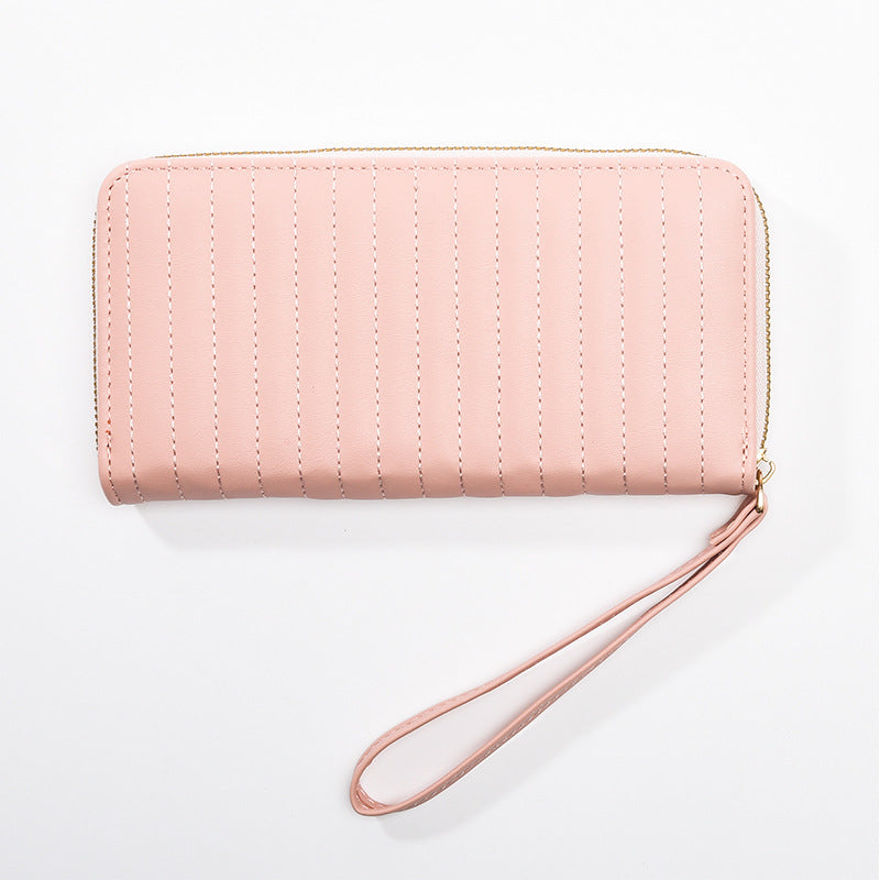 Women's Style Long Single Zipper Embroidered Fresh Sweet Ladies Wallets