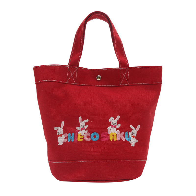 Canvas Printing Cartoon Letters Large Capacity Handbags