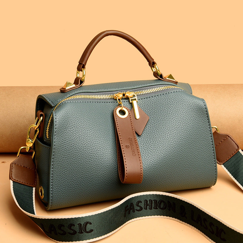 Women's Genuine Leather Boston Pillow Popular Fashion Crossbody Bags