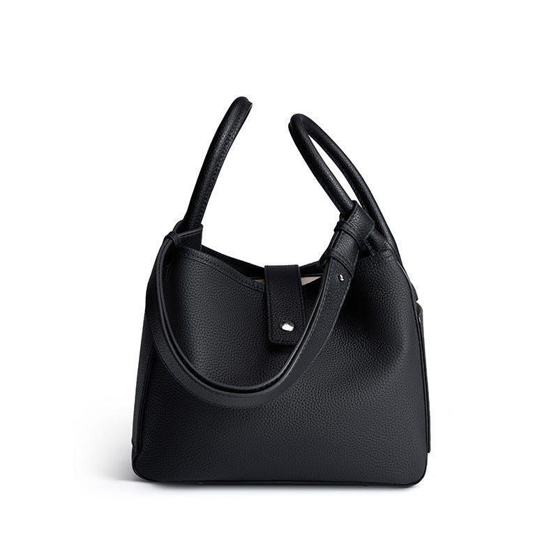 Women's Leather Vegetable Basket Elegant Soft Portable Bags