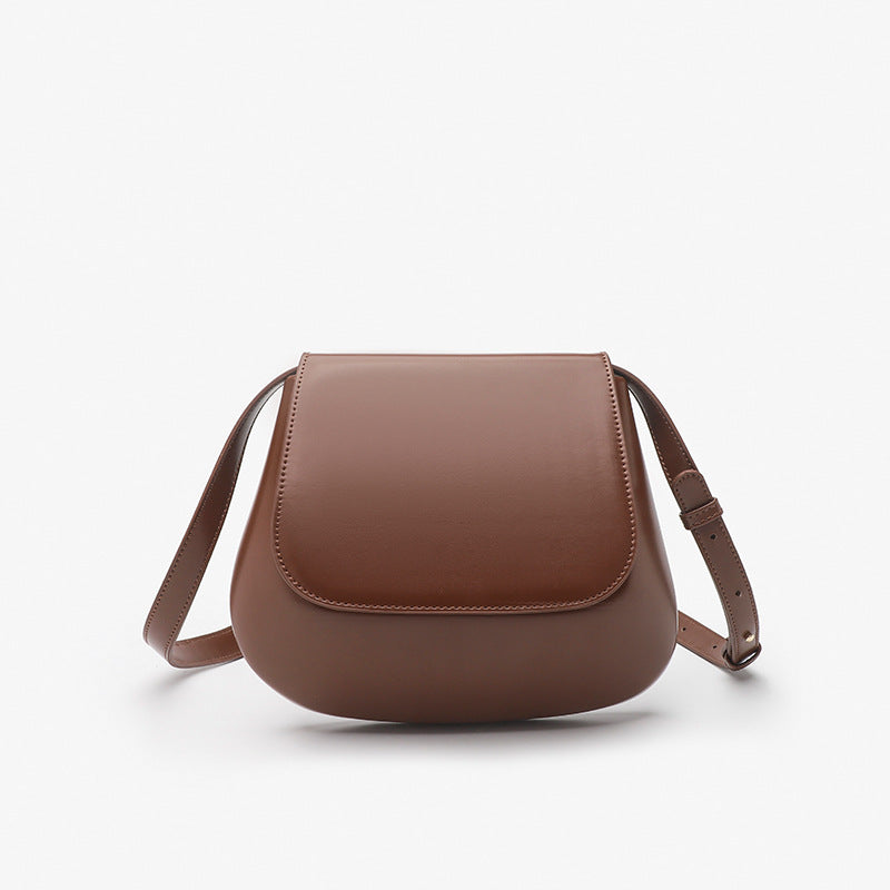 Women's Retro Brown Shell Design Saddle Large Crossbody Bags