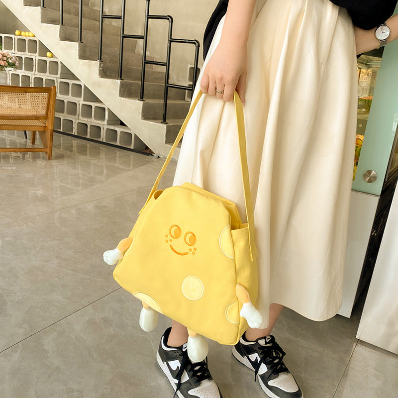 Women's Simple Cheese Advanced Texture Canvas High-grade Bags