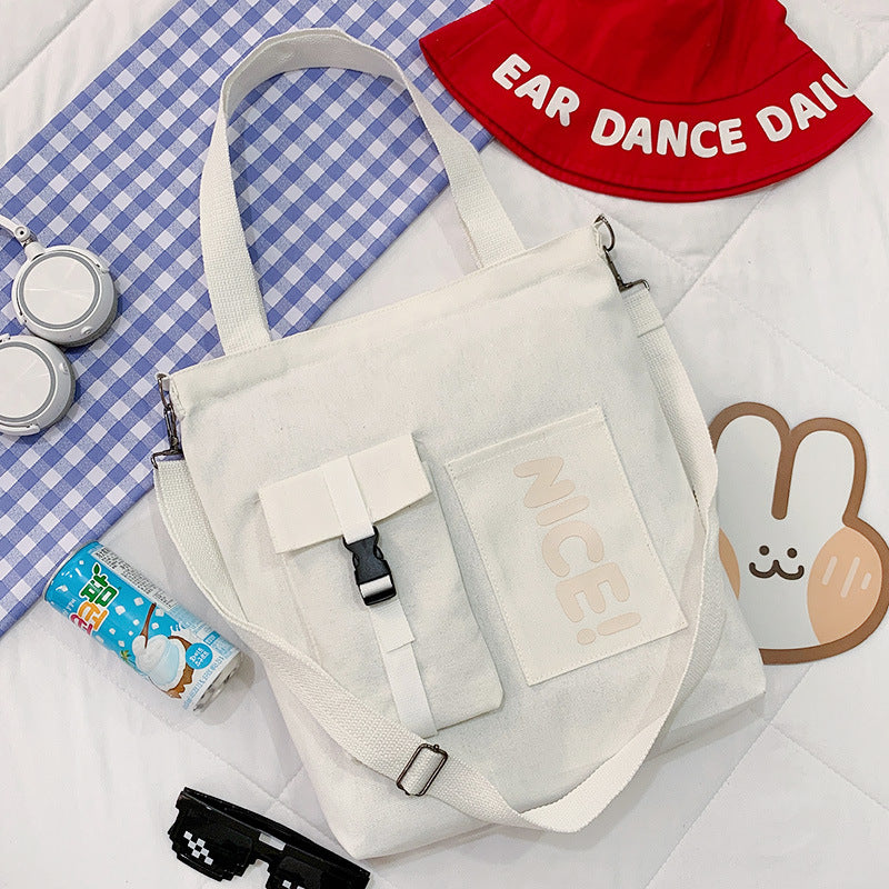 Canvas Female Class Korean Fashion Letter Shoulder Bags