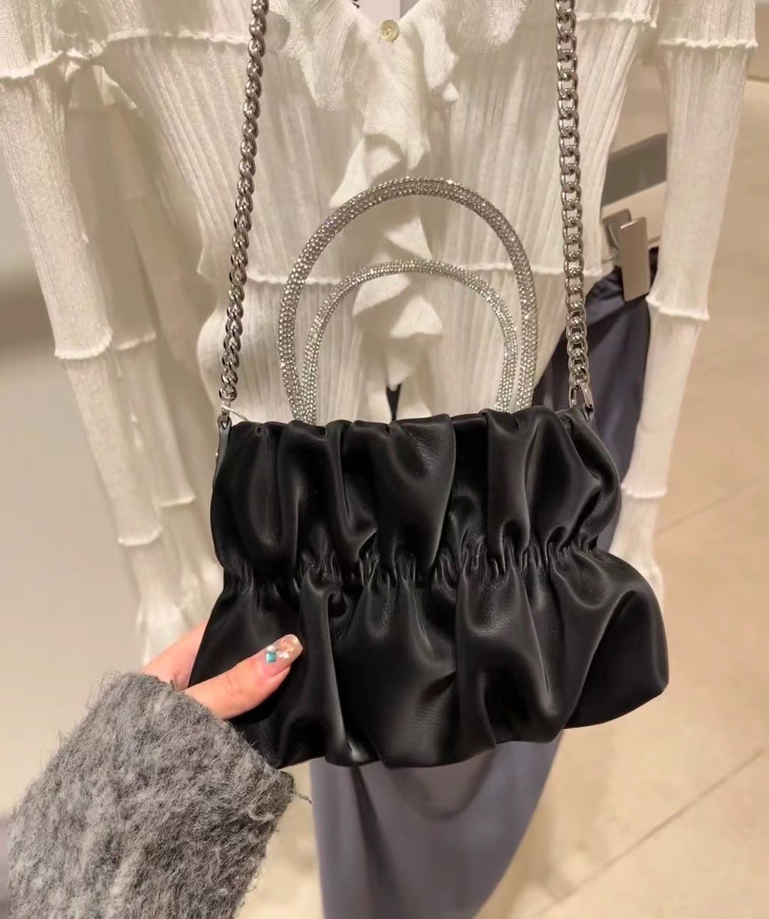 Women's Macaron Fresh Summer Fashion Pleated Cloud Handbags