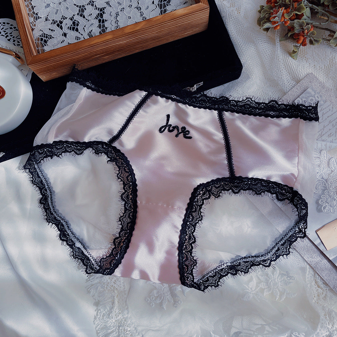 Women's Sexy Artificial Silk Fabric Lightweight Breathable Mid Waist Panties