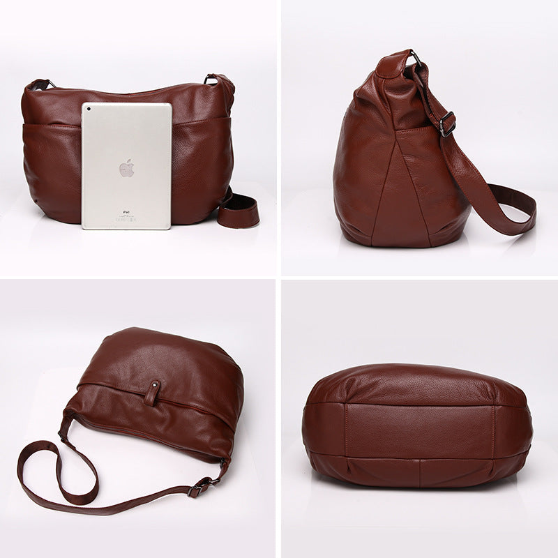 Women's Genuine Leather Soft Large Capacity Crescent Crossbody Bags