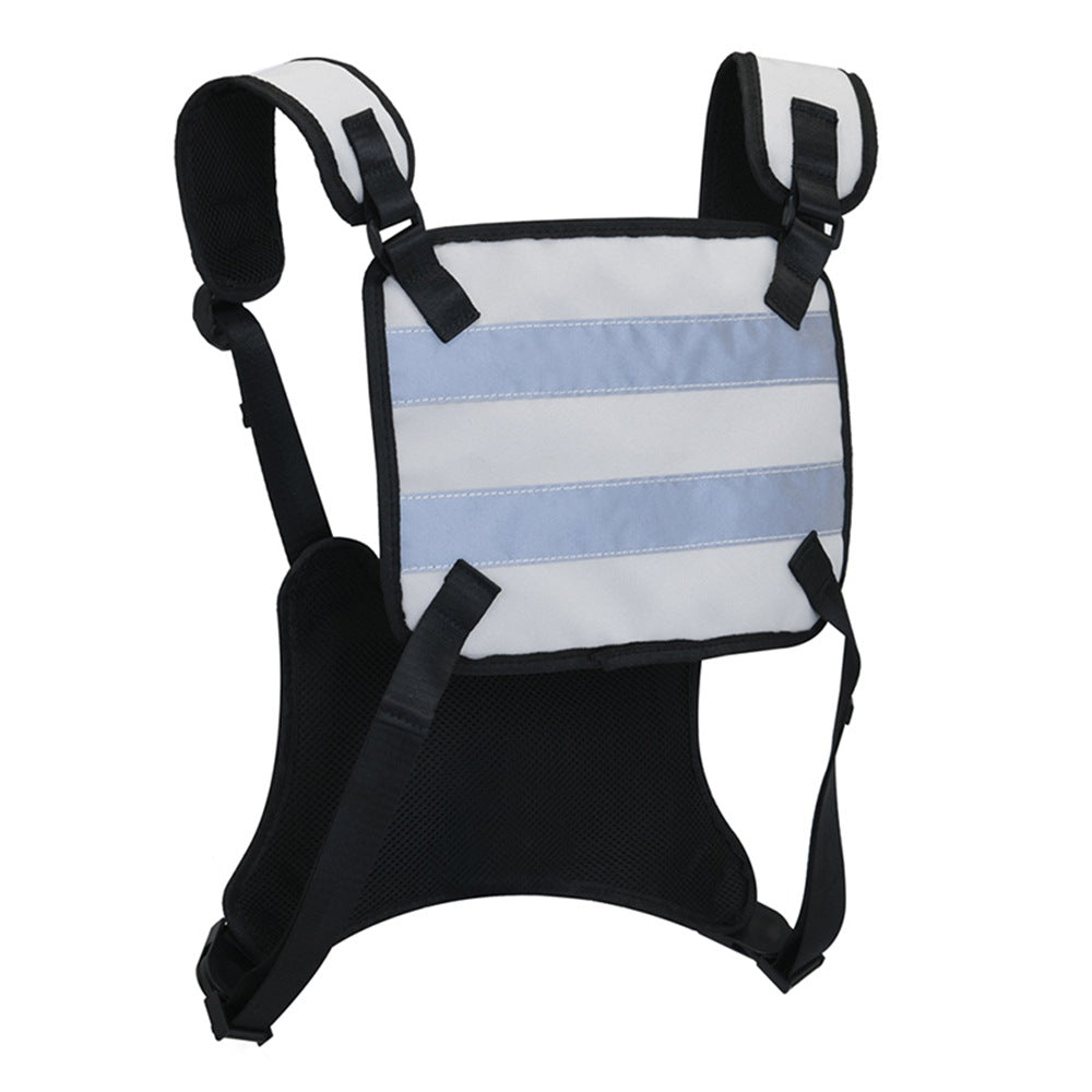 Reflective Stripe Vest Night Running Hiking Men's Chest Bags