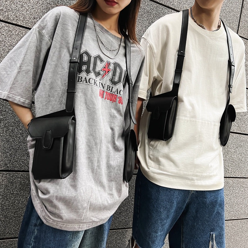 Women's & Men's & Work Retro Fashion Green Vest Mobile Men's Chest Bags