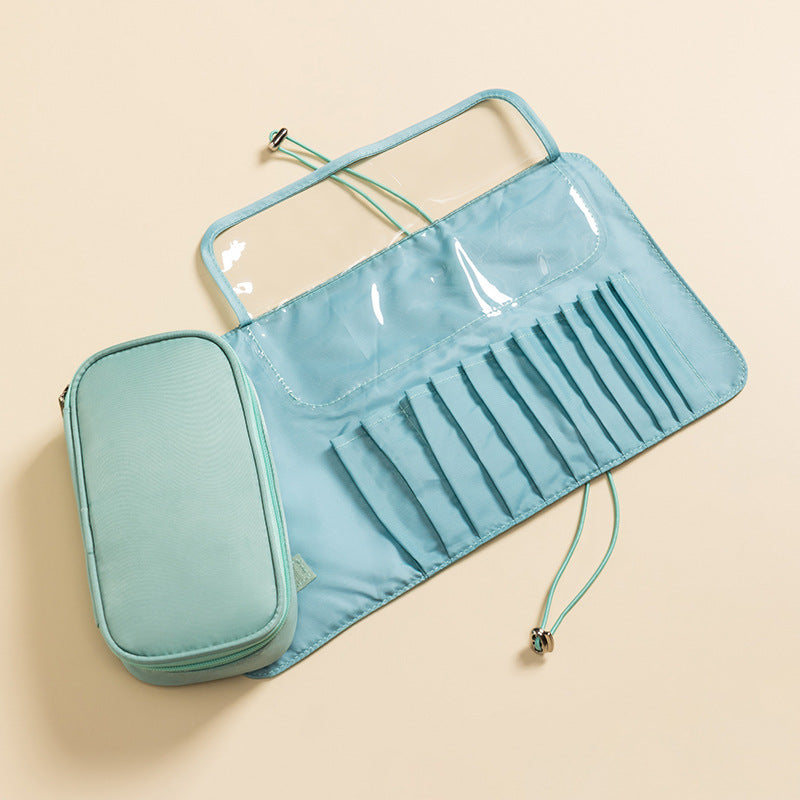 Portable Large Capacity Folding Waterproof Brush Organizing Storage Makeup Bag