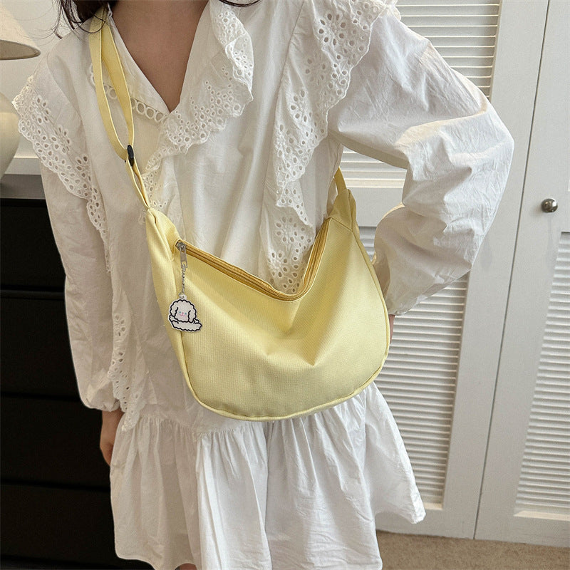 Women's Large Capacity Canvas Solid Color Simple Shoulder Bags