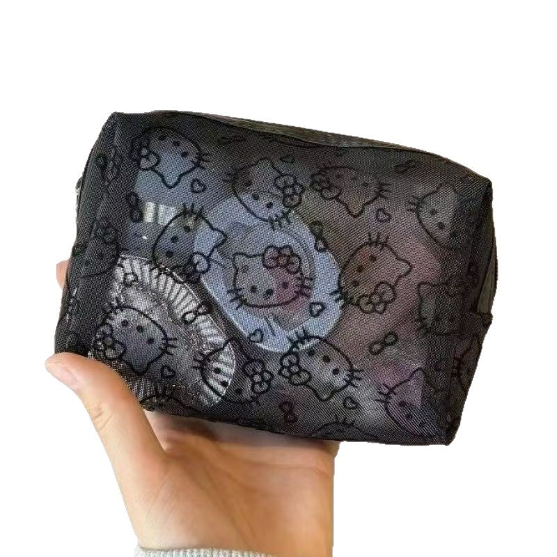 Cute Mesh Daily Portable Data Cable Makeup Bag