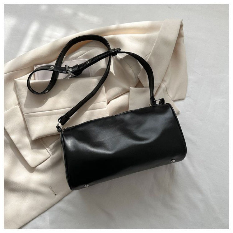 Wide Strap Round Green Barrel Female Crossbody Bags