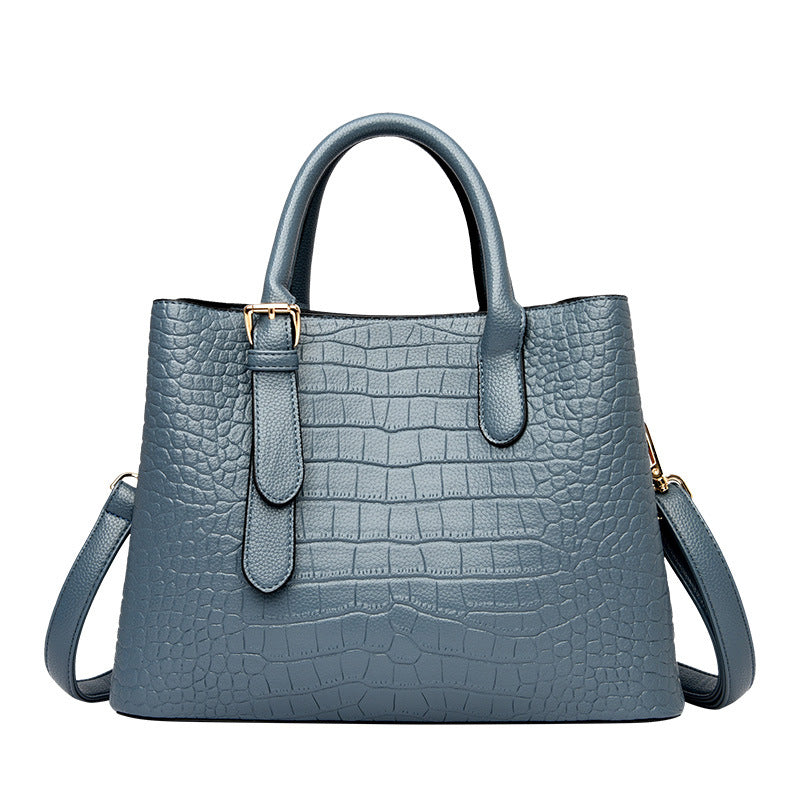 Women's Classic Crocodile Pattern Large Capacity Handbags