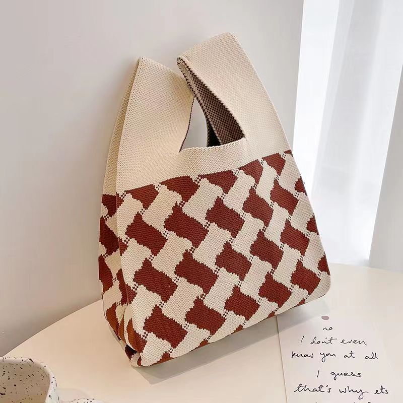 Women's Boat Festival Panda Knitted Wrist Handbags